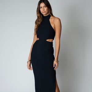 Stillwater LA Ribber Black Halter Dress